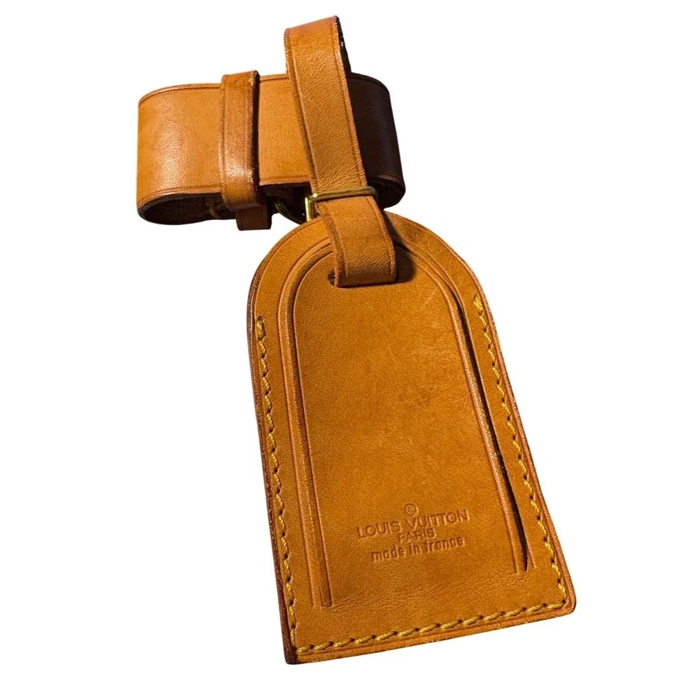 Louis Vuitton Vachetta Leather Luggage Tag and Poignet Set Made in France